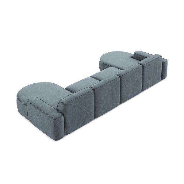 Prljavo plava kutna garnitura od šenila (u obliku slova "U") Omao – Makamii-image-3