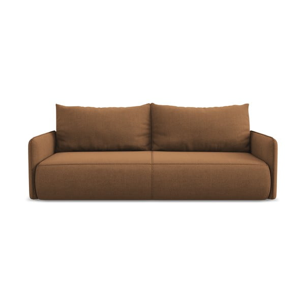 Narančasta sklopiva/s prostorom za odlaganje sofa 216 cm Nanea – Makamii