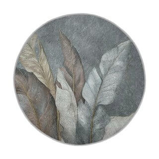 Zeleni/sivi perivi okrugao tepih ø 120 cm Dusty Leaves – Mila Home