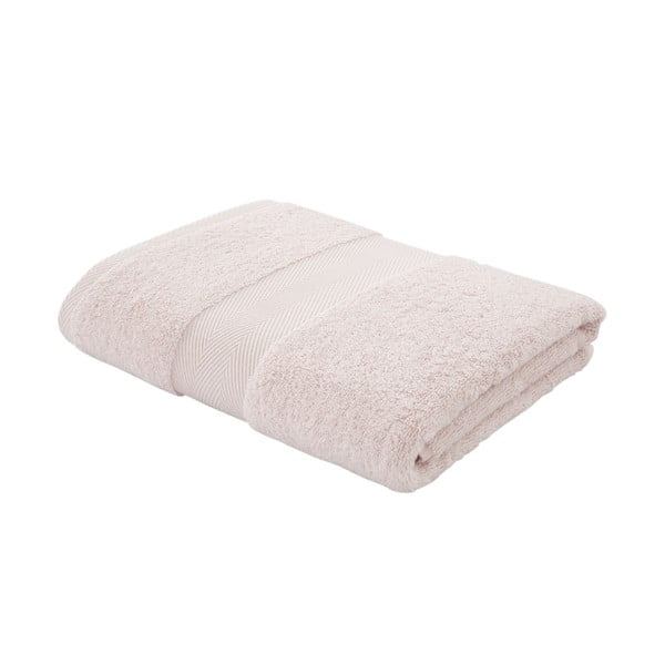Svijetlo ružičasti pamučni ručnik s primjesom svile 70x127 cm - Bianca
