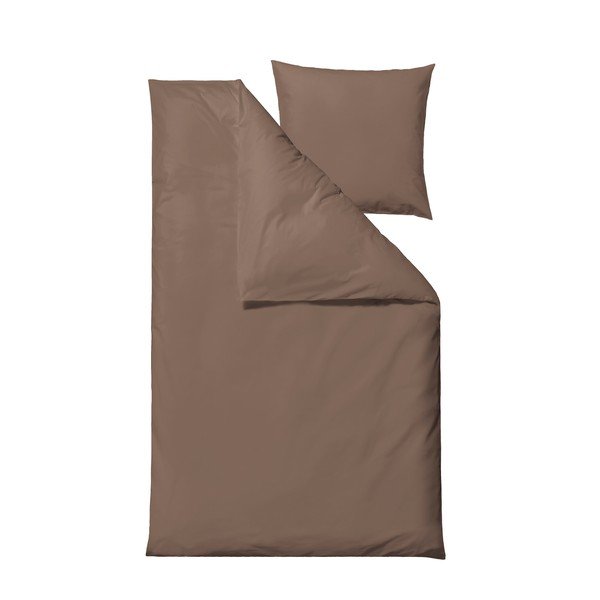 Smeđa posteljina za krevet za jednu osobu/za produženi krevet od pamučnog perkala 140x220 cm Crisp – Södahl-image-2