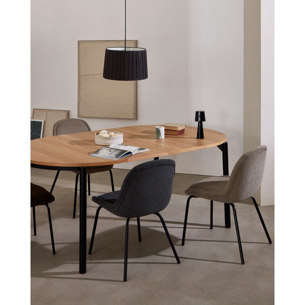 Okrugli proširiv blagovaonski stol u dekoru hrasta ø 120 cm Montuiri – Kave Home-image-2