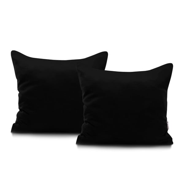Set od 2 crne pamučne jastučnice DecoKing Amber Black, 40 x 40 cm