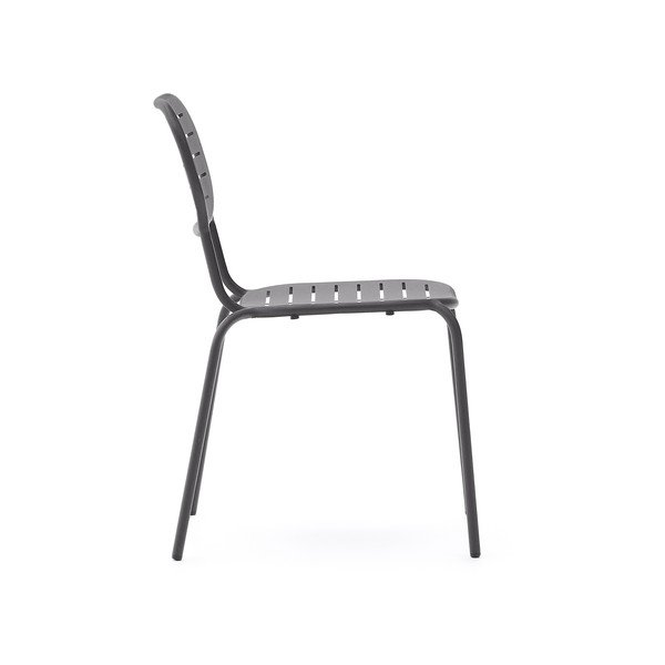 Tamno siva metalna vrtna stolica Brai – Kave Home-image-3
