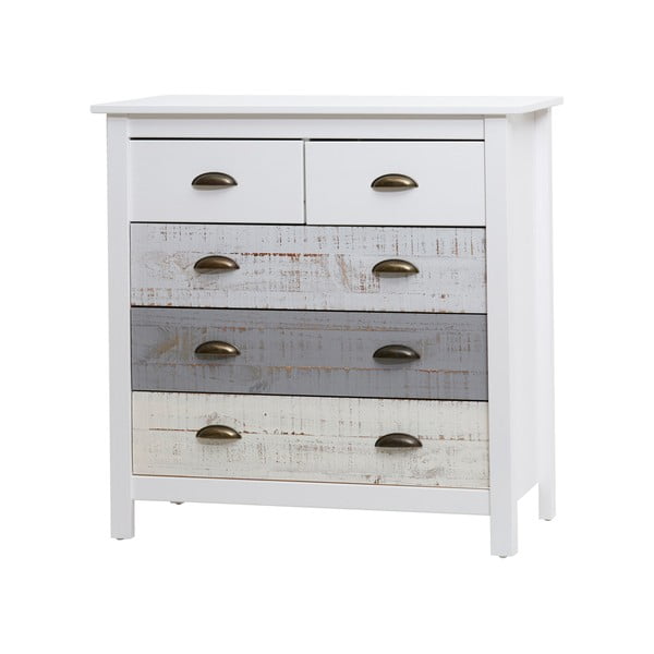 Bijelo-siva komoda s 4 ladice Marckeric Romantica, 79 x 80 cm-image-2