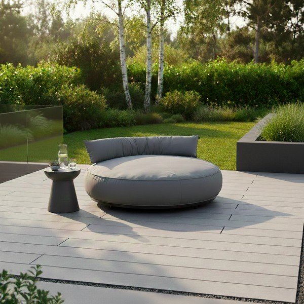 Siva podstavljena vrtna ležaljka Emma – Hartman-image-1