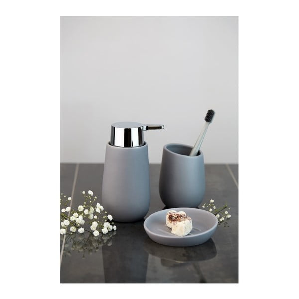 Siva keramička čaša za četkice Wenko Badi-image-1