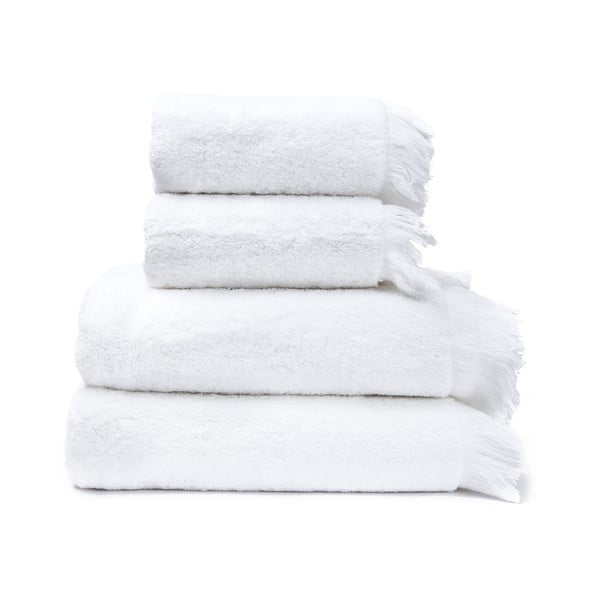 Set od 2 bijela manja i 2 veća ručnika od 100% pamuka Bonami Selection, 50 x 90 + 70 x 140 cm
