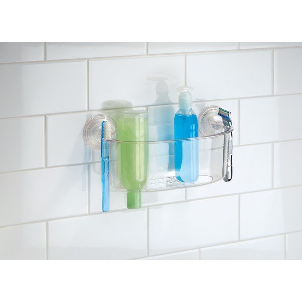 Prozirna Samostojeća košarica iDesign Suction Spa, dužina 30 cm-image-2