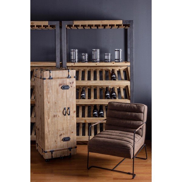 Smeđa fotelja od imitacije kože Brianna – Bizzotto-image-1