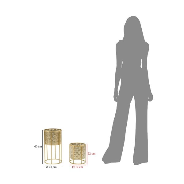 Set od 2 stalka za tegle u zlatnoj boji Mauro Ferretti Golvy, visine 40 cm-image-2