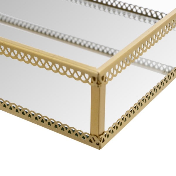 Metalni ukrasni pladnjevi 2 kom 14x24 cm – Casa Selección-image-1