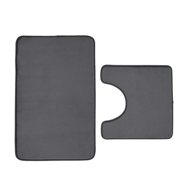 Tamno sive kupaonske prostirke u setu 2 kom za WC 50x80 cm Anti-Bacterial – Catherine Lansfield