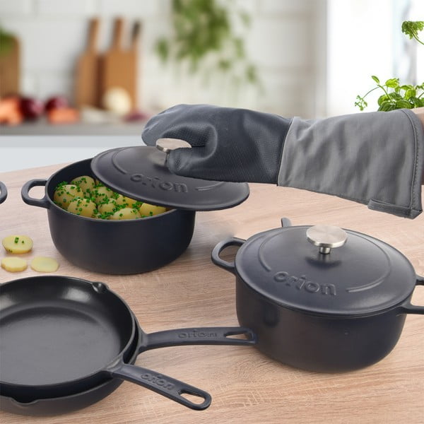 Lonac od lijevanog željeza s poklopcem prikladni za indukcijsko kuhalo 5,2 l LITINA SMALT – Orion-image-3