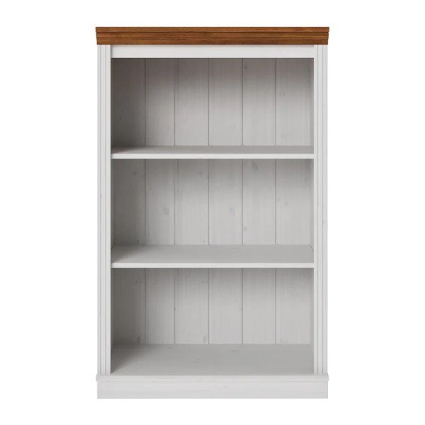 Bijela/jantarna biblioteka od masivnog bora 74x118x35 cm Anita – Støraa
