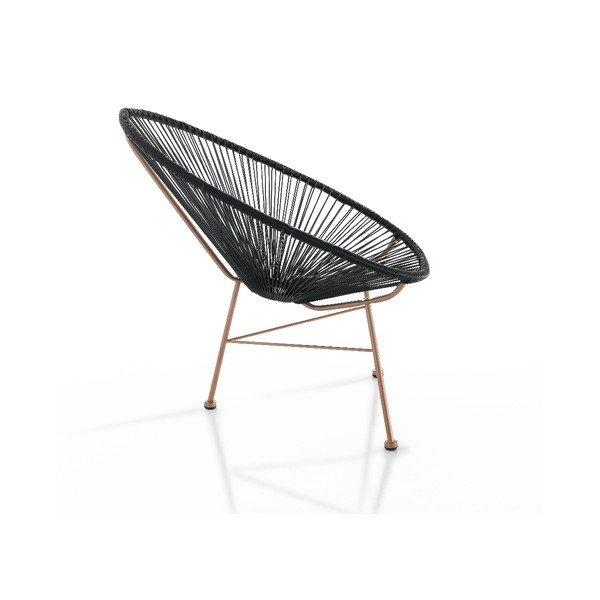 Crna vrtna fotelja od umjetnog ratana Numana – Tomasucci-image-1