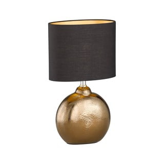 Crna/u brončanoj boji stolna lampa keramička s tekstilnim sjenilom (visina 39 cm) Foro – Fischer & Honsel