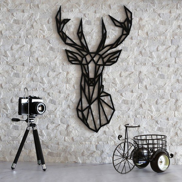 Crna zidna dekoracija Deer, 39 x 65 cm-image-1