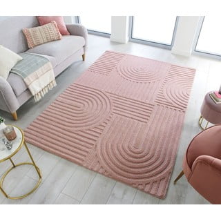 Ružičasti vuneni tepih Flair Rugs Zen Garden, 160 x 230 cm