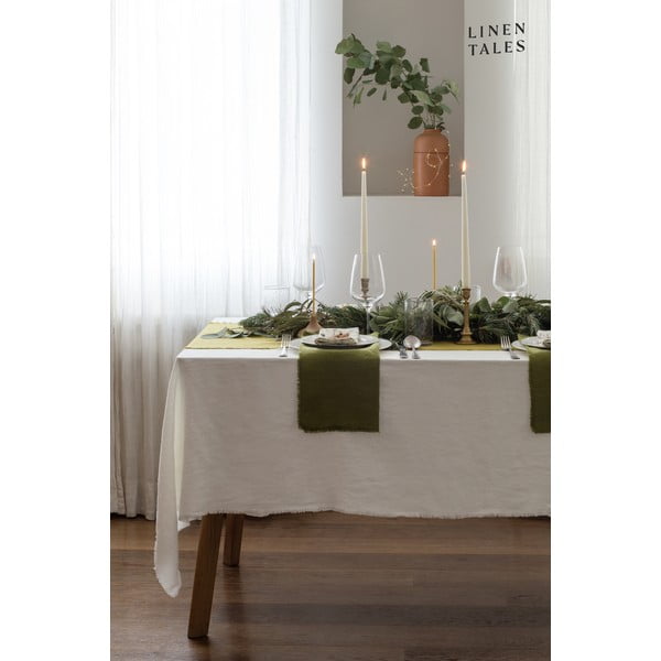 Bijeli laneni stolnjak Linen Tales Classic, 140 x 140 cm-image-4