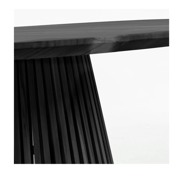 Crni okrugao blagovaonski stol od masivne indijske lipe ø 120 cm Jeanette – Kave Home-image-1