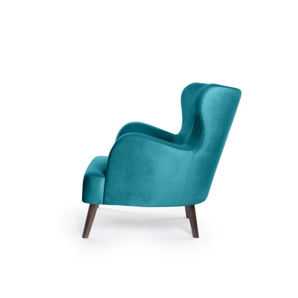 Tirkizna baršunasti wing fotelja Noemye – Bonami Selection-image-3