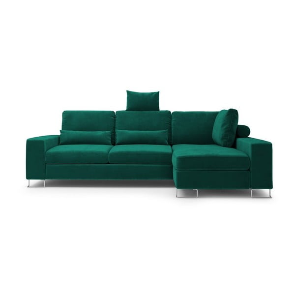 Boca zeleni baršunasti kauč na razvlačenje Windsor & Co Sofas Diane, desni kut