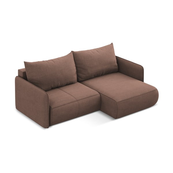 Ružičasta sklopiva/s prostorom za odlaganje kutna garnitura (s desnim kutom) Nanea – Makamii-image-4