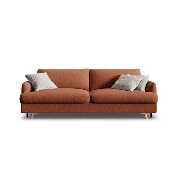 Sklopiva/s prostorom za odlaganje sofa boja terakote 233 cm Naomi – Micadoni -image-1