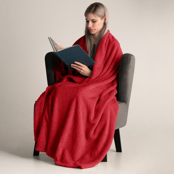 Crvena deka od mikrovlakana DecoKing Henry 220 x 240 cm-image-1