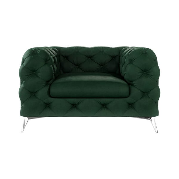 Tamno zelena baršunasti fotelja Chelsea – Ropez-image-1