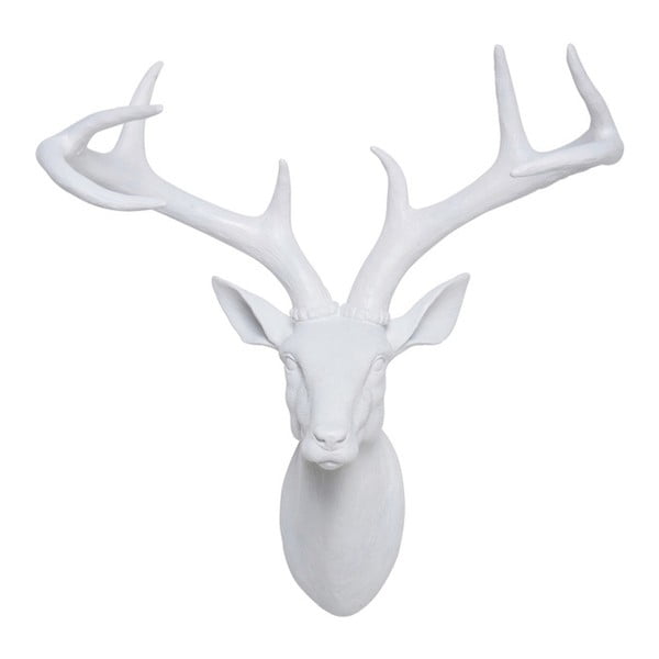 Bijela dekorativna bista u obliku jelena Kare Design Deer, 40 x 45 cm