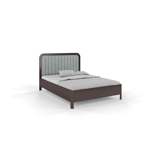 Sivi/smeđi bračni krevet od masivne bukve 160x200 cm Modena – Skandica