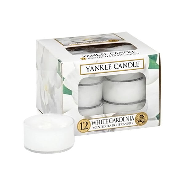 Set od 12 Yankee Candle White Gardenia svijeća, vrijeme gorenja 4 - 6 sati