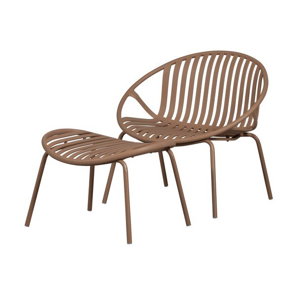 Ružičasta plastična vrtna stolica s osloncem za noge Bruce – WOOOD