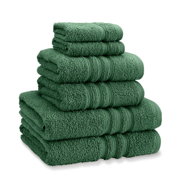Tamno zeleni pamučni set ručnika 6 kom od frotira Zero Twist – Catherine Lansfield
