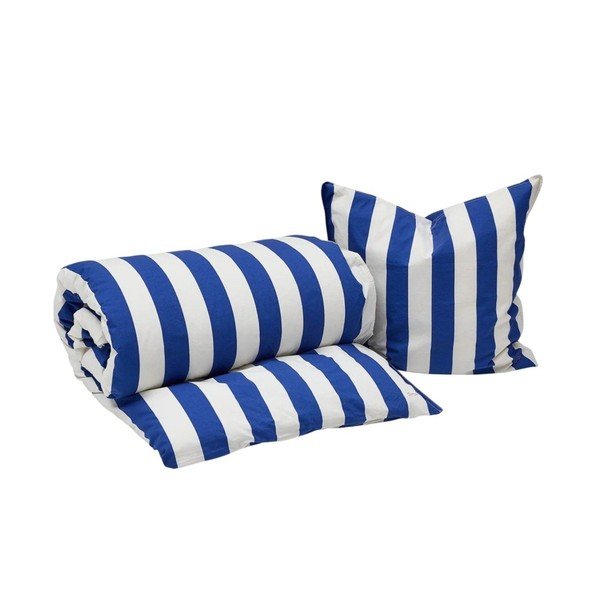 Bijela/plava pamučna posteljina za krevet za jednu osobu 140x200 cm Shima – OYOY Living Design