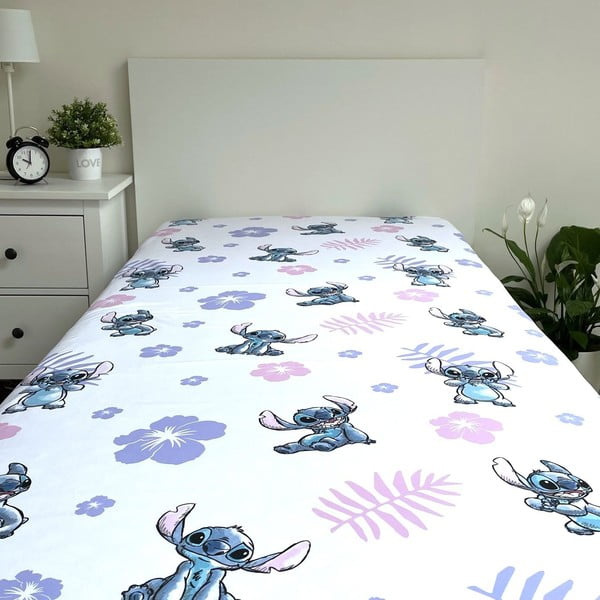 Pamučna dječja plahta s gumom za krevet za jednu osobu 90x200 cm Lilo and Stitch – Jerry Fabrics-image-3