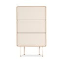 Bijela/u prirodnoj boji visoka komoda od punog hrasta 60x100 cm Fina – Gazzda