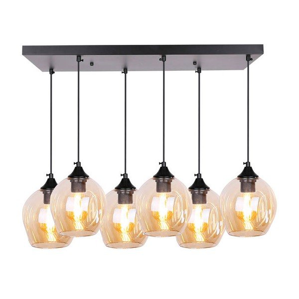Crna visilica sa staklenim sjenilom 33x67 cm Aspa - Candellux Lighting-image-2