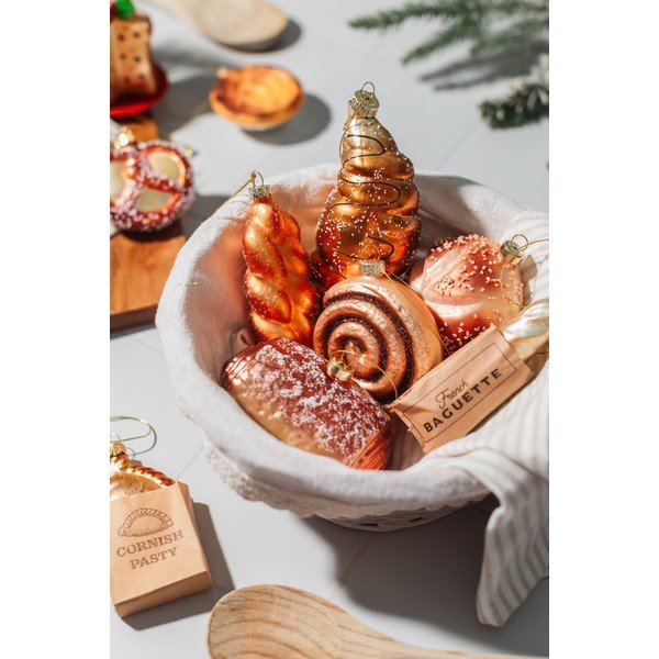 Stakleni ukas za božićno drvce 3 cm Pastel de Nata – Sass & Belle-image-1