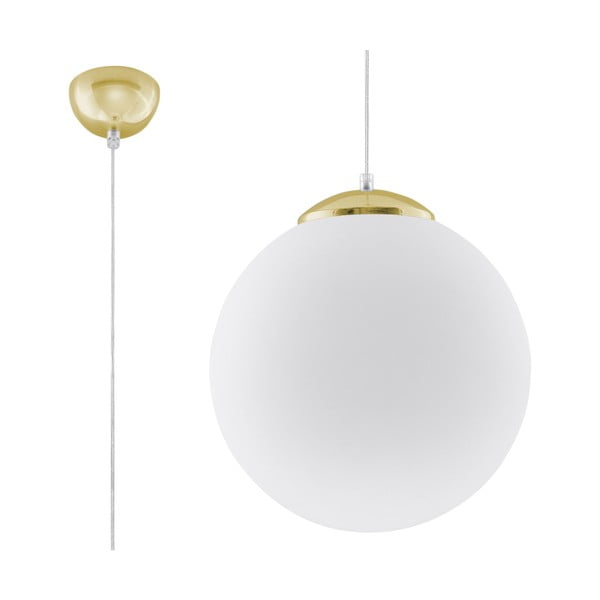Viseća svjetiljka u zlatnoj boji sa staklenim sjenilom ø 30 cm Cezab – Nice Lamps