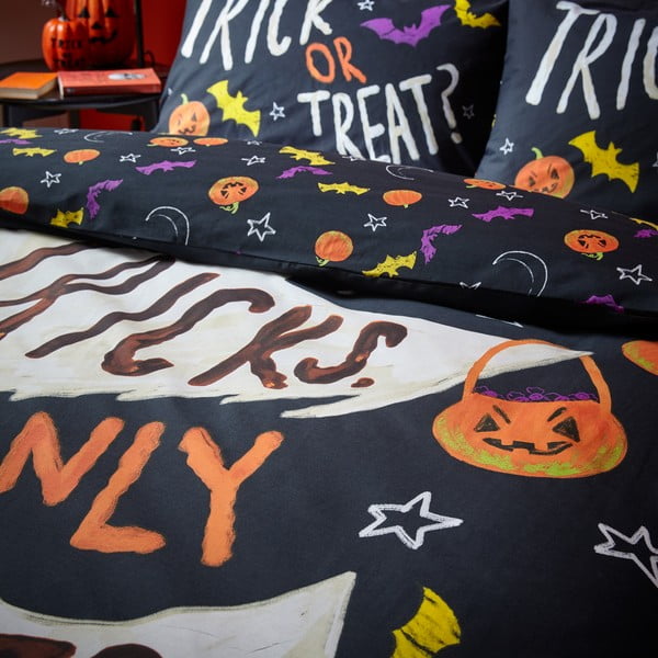 Crna posteljina za bračni krevet 200x200 cm Halloween Trick or Treat – Catherine Lansfield-image-4