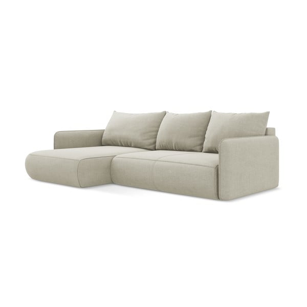 Krem sklopiva/s prostorom za odlaganje kutna garnitura (s lijevim kutom) Nanea – Makamii-image-3