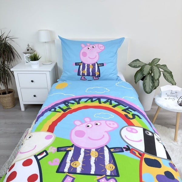 Pamučna dječja posteljina sa svjetlećim efektom za krevet za jednu osobu 140x200 cm Peppa Pig – Jerry Fabrics-image-3