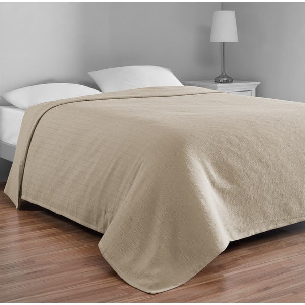 Bež pamučni prekrivač za bračni krevet 200x230 cm Serenity – Mijolnir