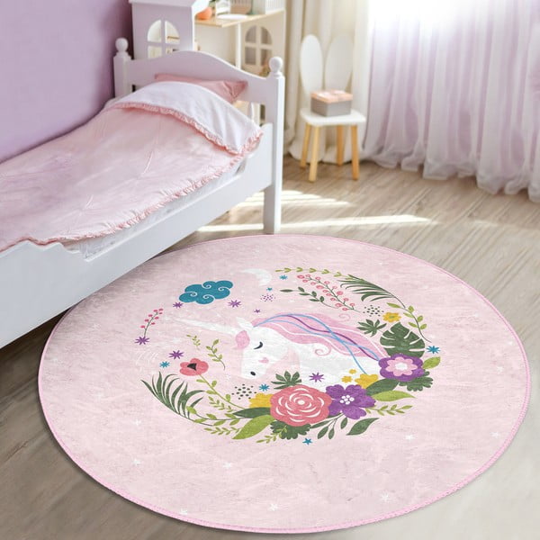 Ružičasti dječji tepih ø 100 cm Comfort – Mila Home-image-3