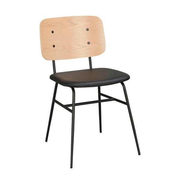Svijetlo smeđa stolica za blagovanje s crnim Rowico Brent sjedalom