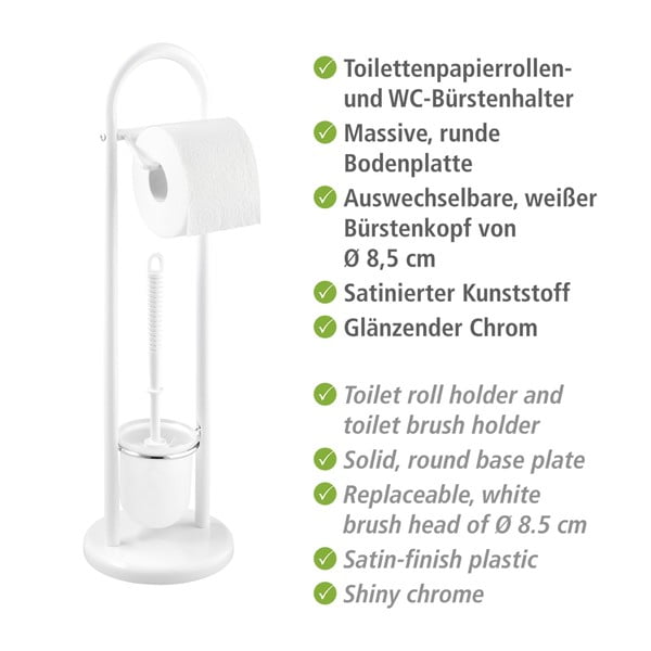 Bijela toaletna četka s držačem za toaletni papir Wenko Siena-image-3