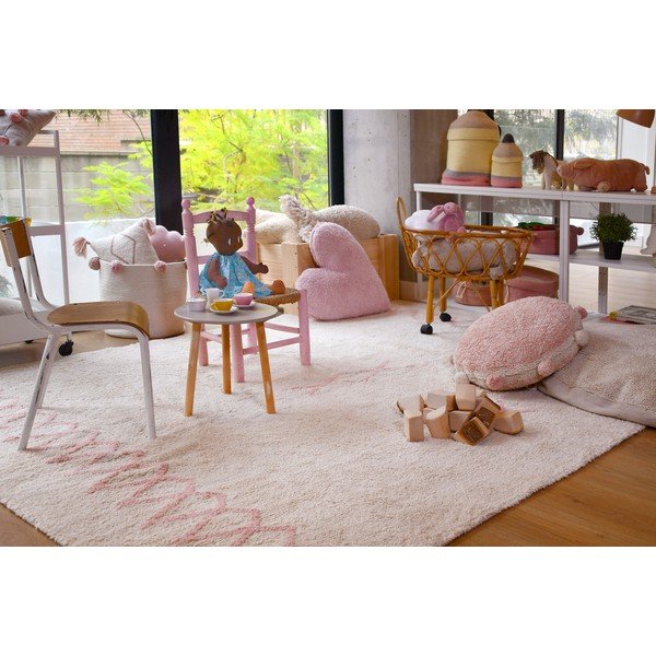 Ružičasti/krem periv/ručno rađen pamučan tepih 170x240 cm Atlas Natural – Lorena Canals-image-1